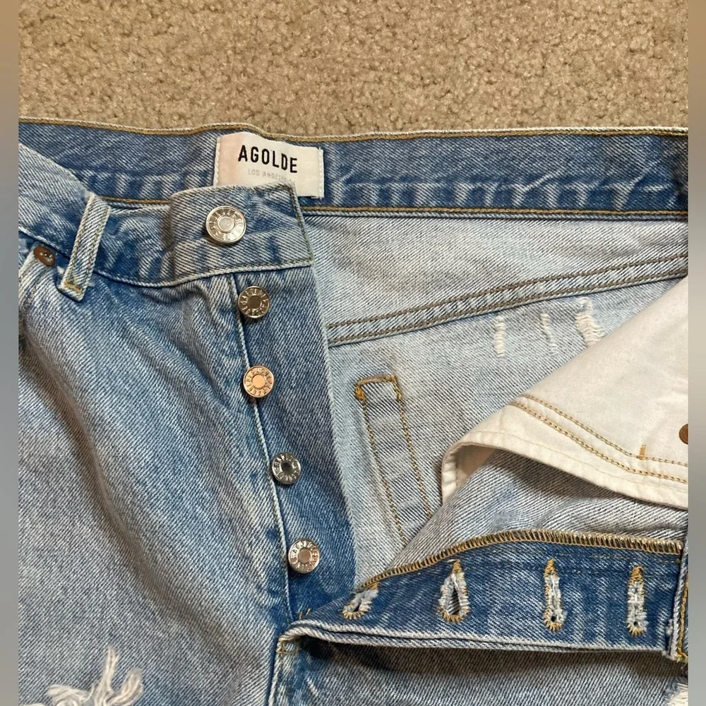Agolde Parker Cut Off Denim Short Light Wash Size 29